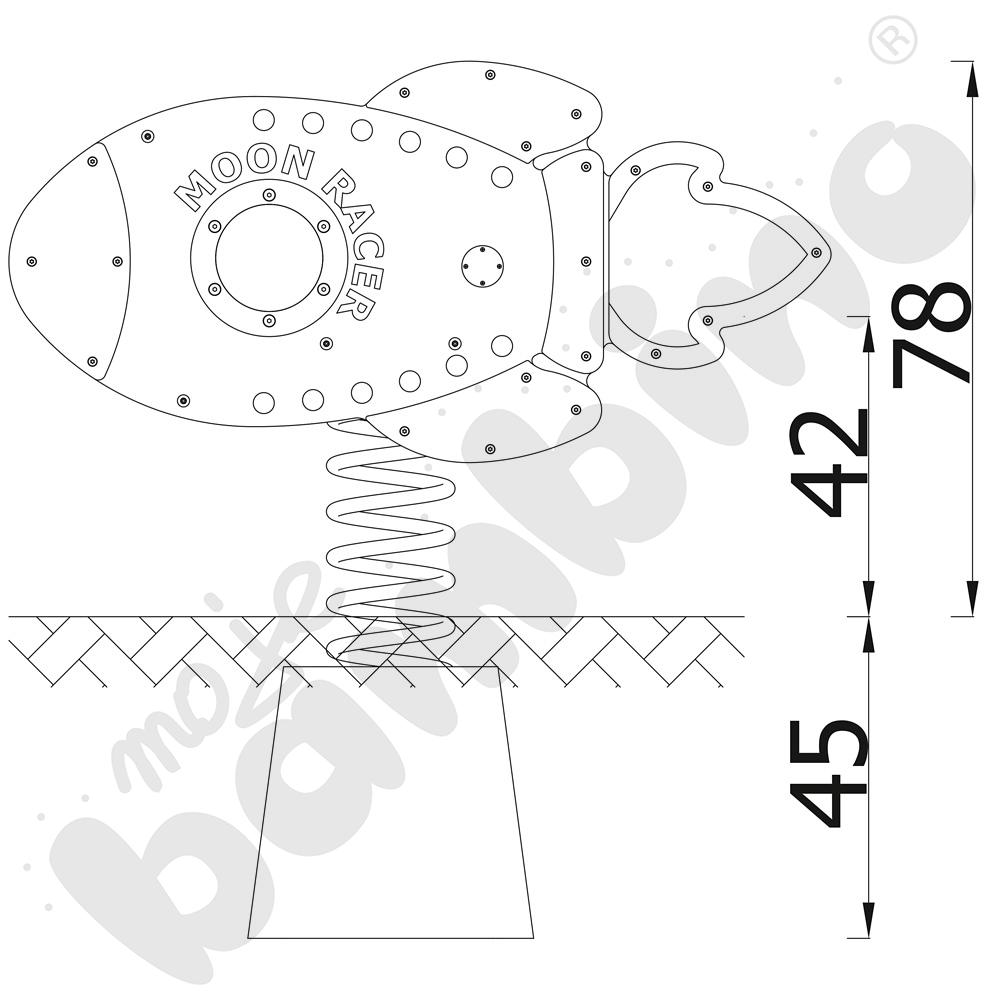 Universum - sprężynowiec Rakieta na podstawie metalowej