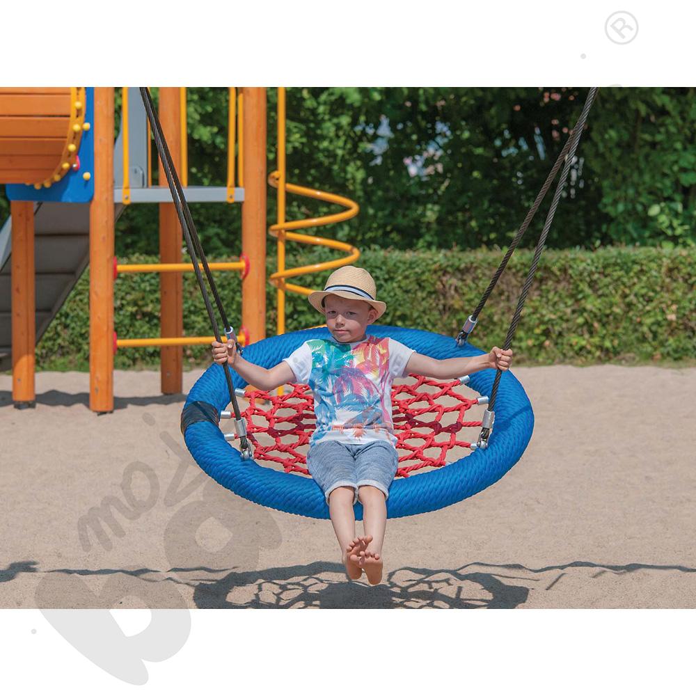 Zawiesie z siedziskiem typu Bocianie gniazdo 100 cm - niebieskie Zawiesie z siedziskiem typu Bocianie gniazdo 100 cm - niebieskie