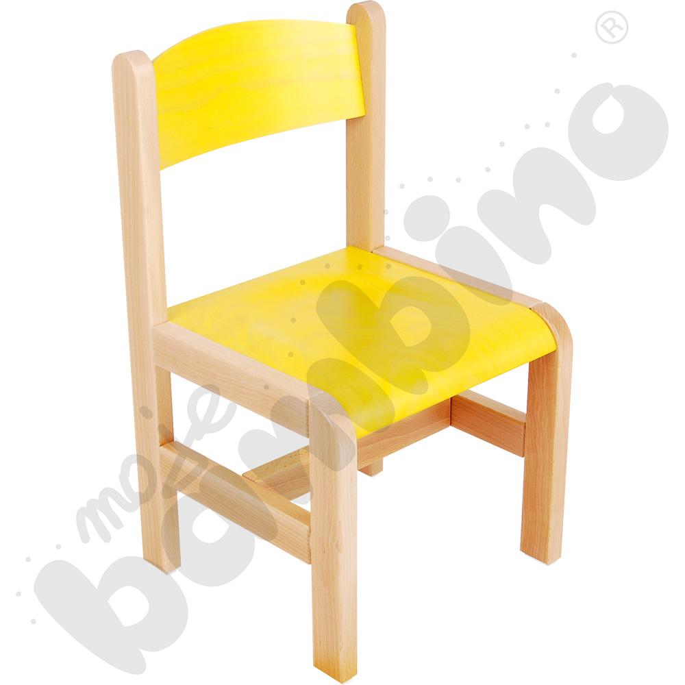 Krzesło drewniane żółte rozm. 3