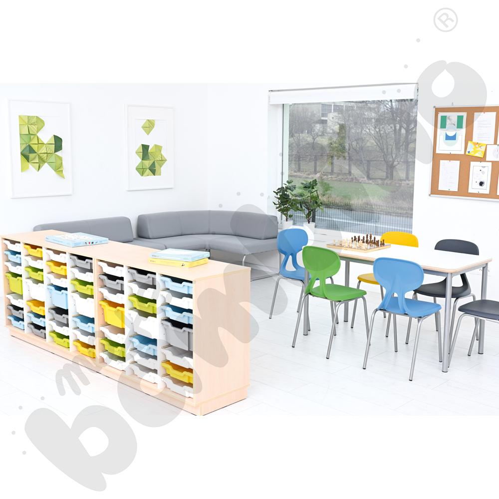 Quadro - szafka M na plastikowe pojemniki - z 3 przegrodami, klon jasny Quadro - szafka M na plastikowe pojemniki - z 3 przegrodami, klon jasny