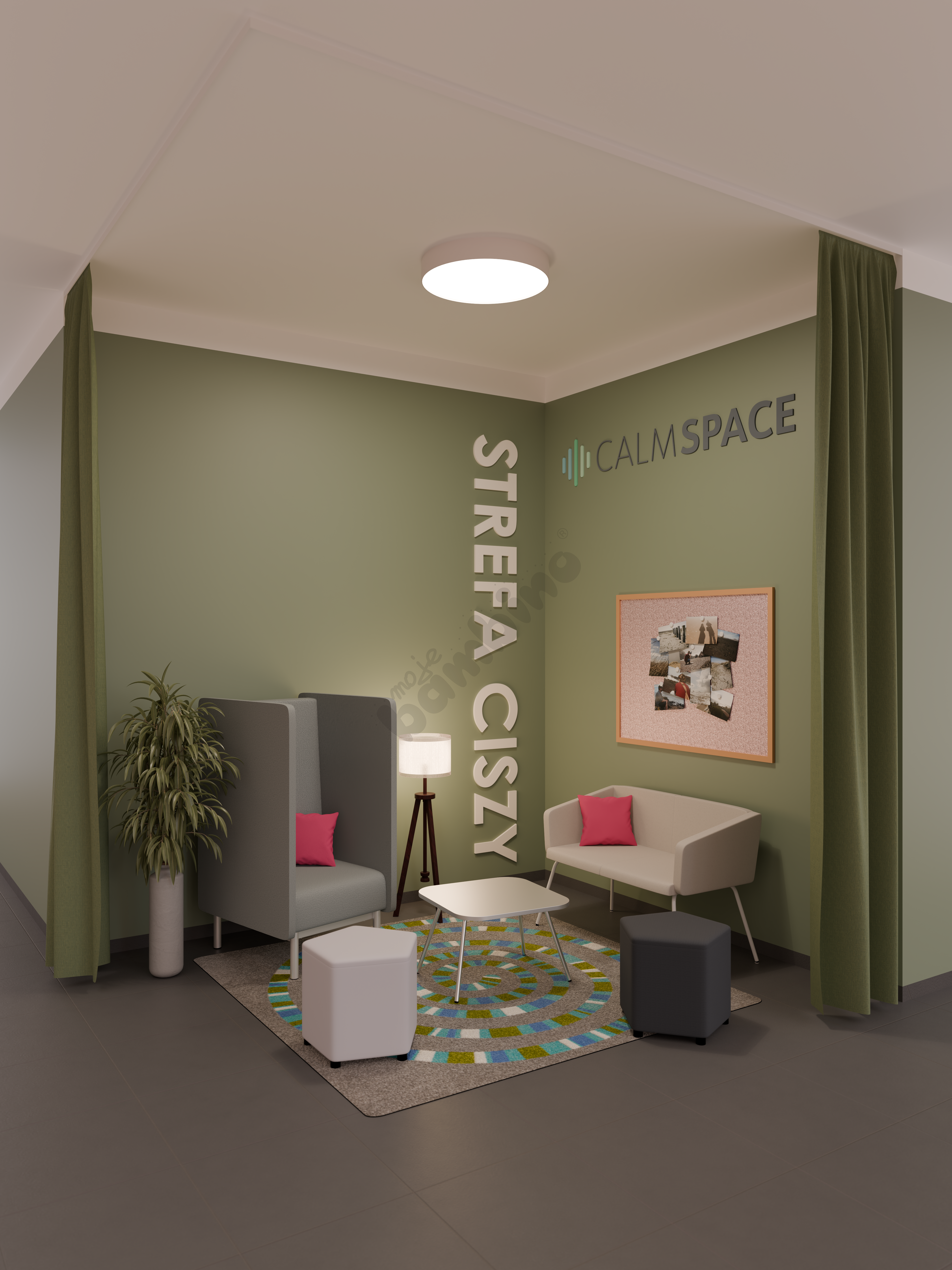 Strefa ciszy na korytarzu 