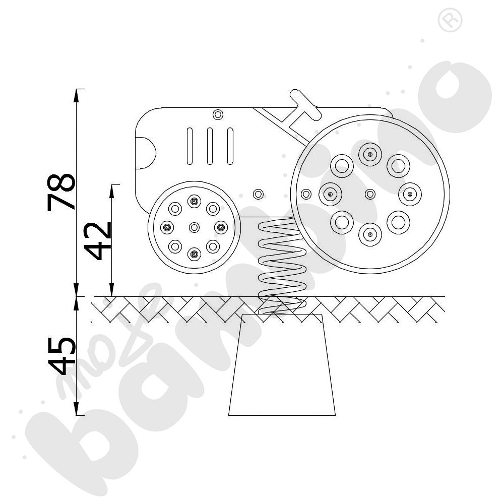 Traktor Urbi A na podstawie betonowej