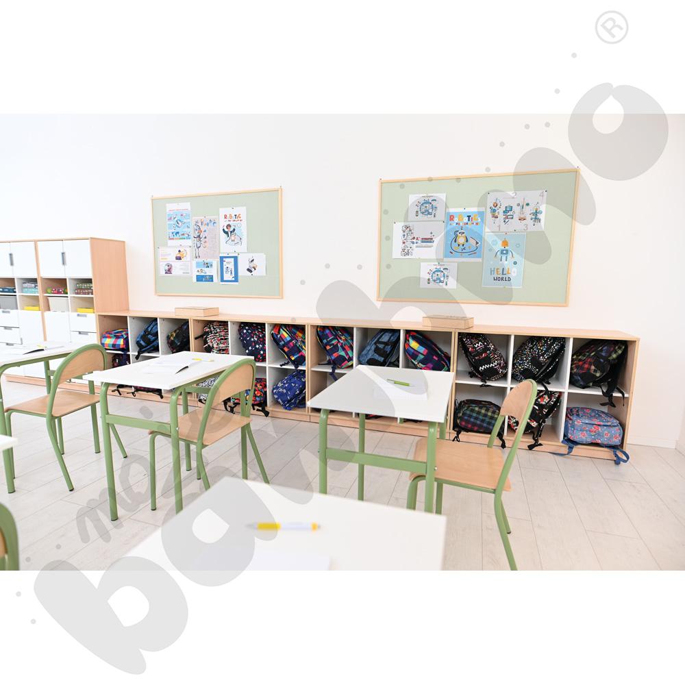 Quadro - regał M z 2 przegrodami i półką, klon jasny