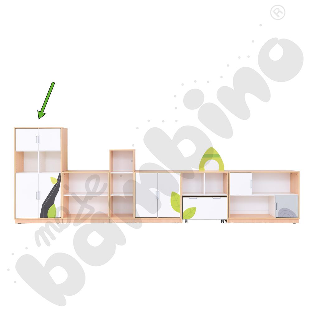 Quadro - szafka Flora XL z 3 półkami i drzwiami, 90 st., cichy domyk – klon jasny