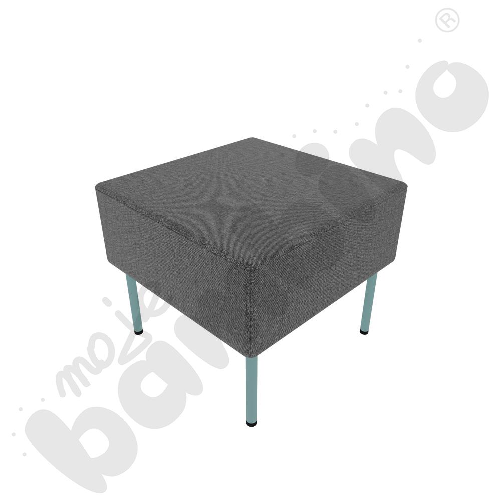 Pufa Versa 50x50 cm z plastikowymi stopkami, stelaż turkusowy, tkanina RO39