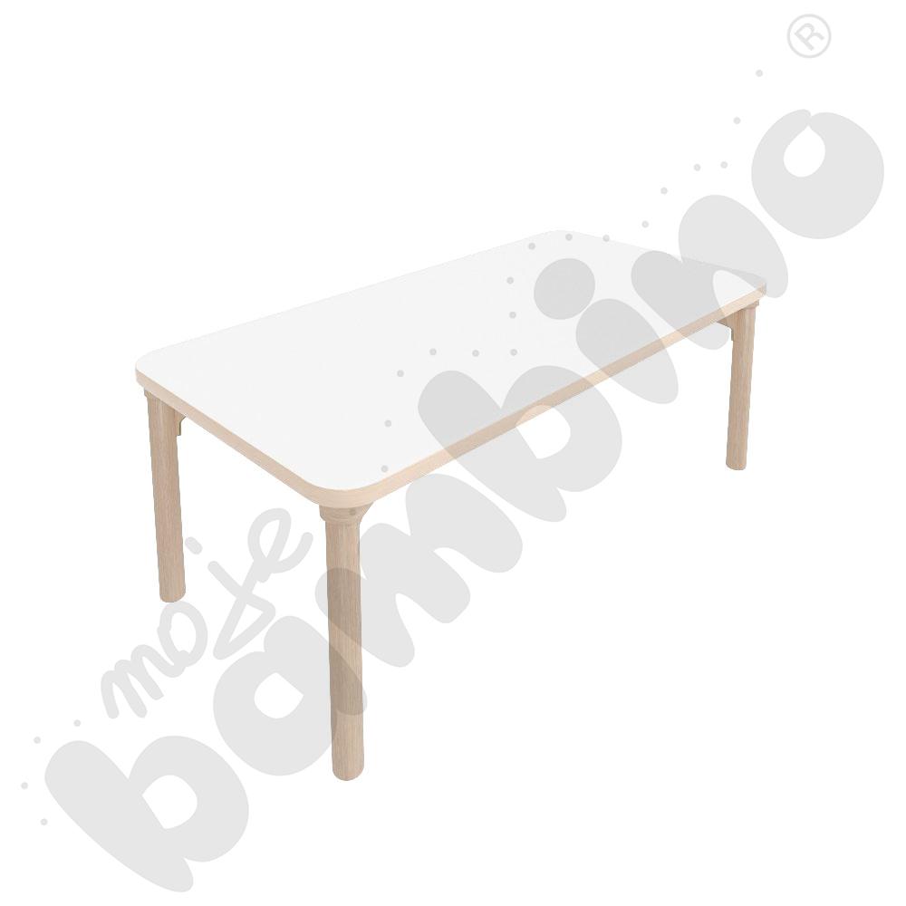 Stół Marcus 120 x 60 cm, rozm. 1, nogi drewniane brzozowe, blat HPL biały, obrzeże ABS