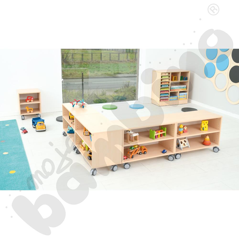 Regał Grande mobilny szeroki - klon jasny 