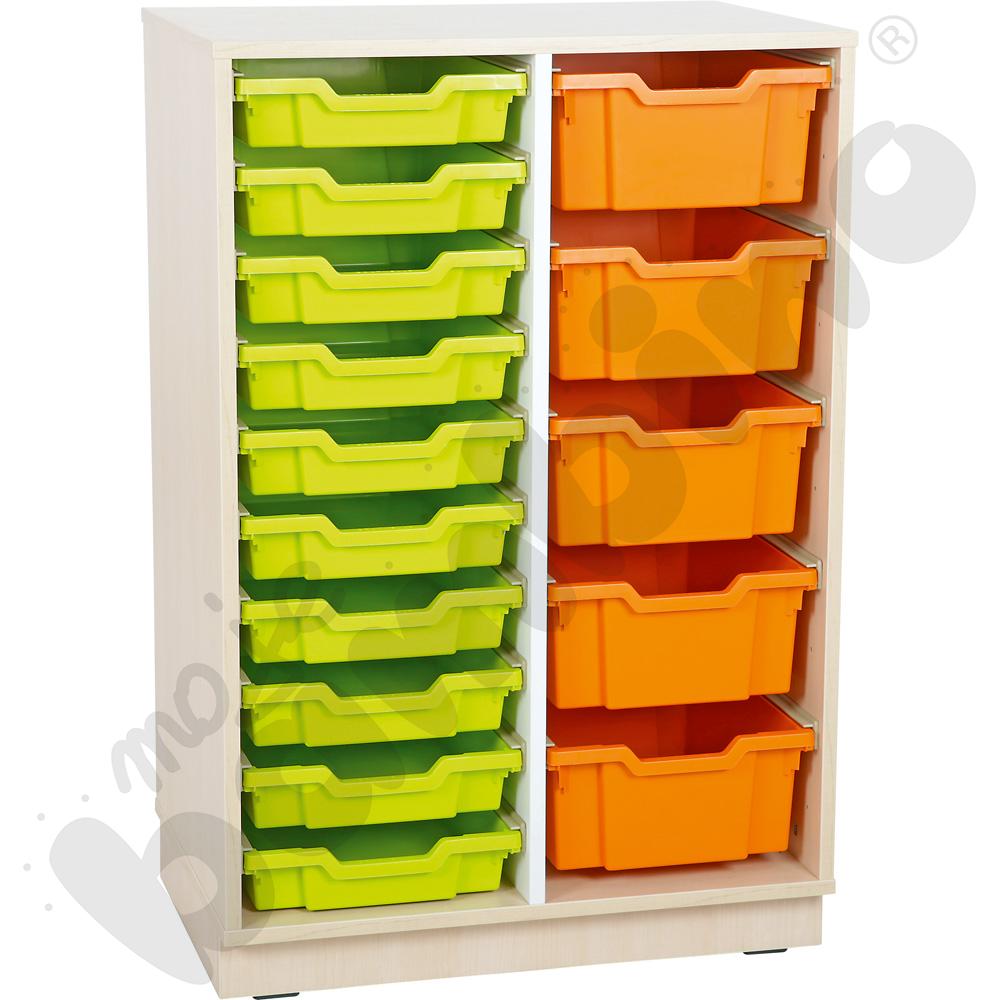 Quadro - szafka M+ na plastikowe pojemniki - z przegrodą, klon jasny