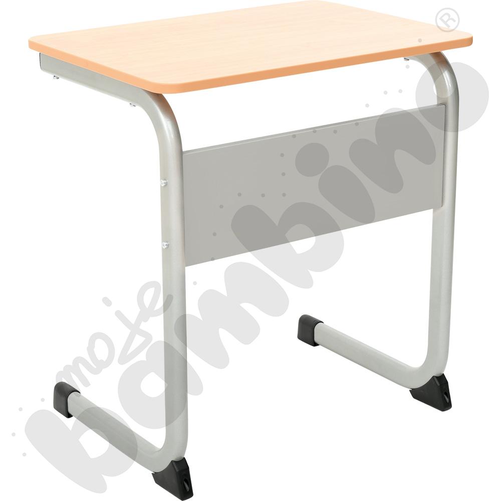 Stół IN-C 70x50 rozm. 6, 1os., stelaż aluminium, blat buk, obrzeże PU, narożniki zaokrąglone