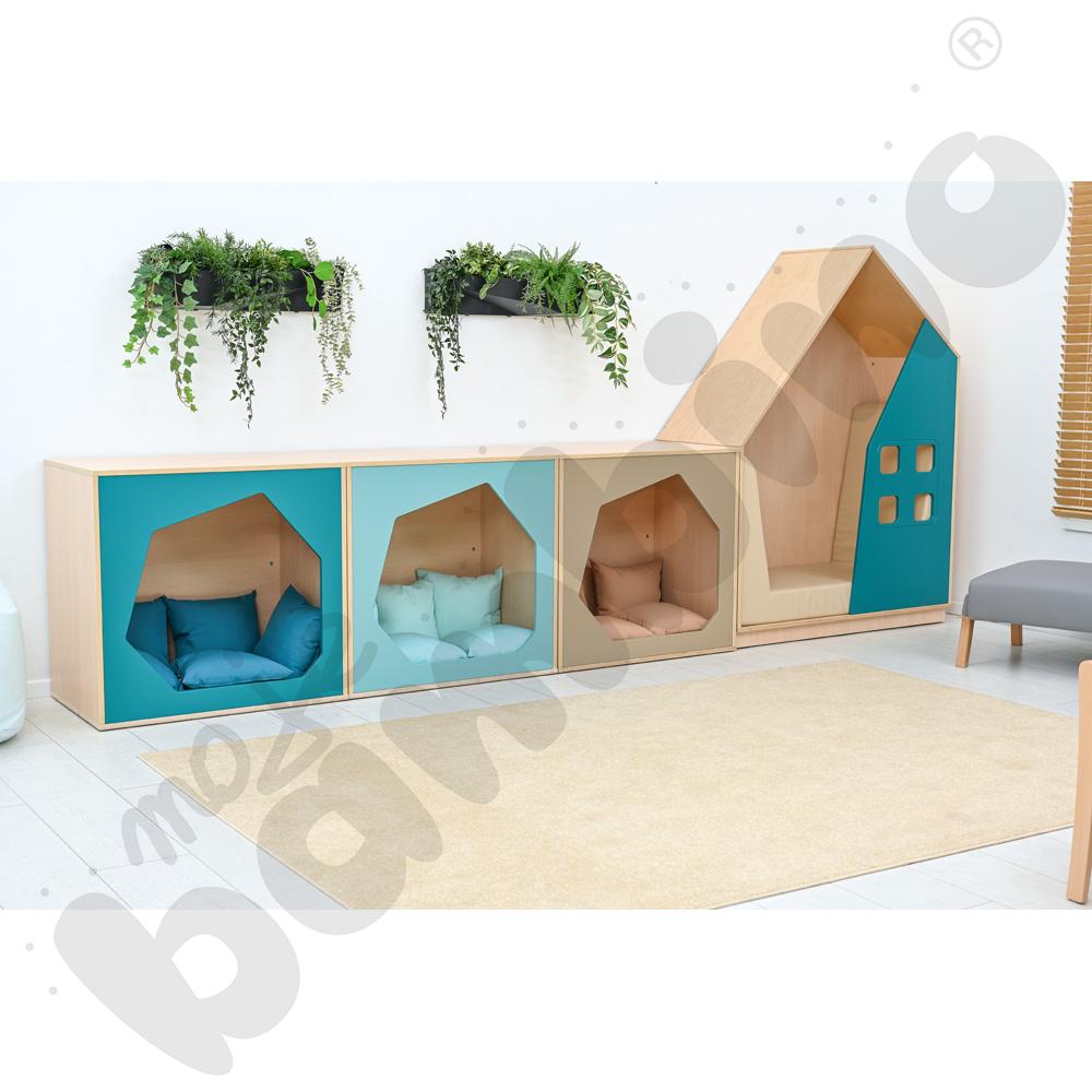 Quadro - szafka-domek - morska, skrzynia klon jasny