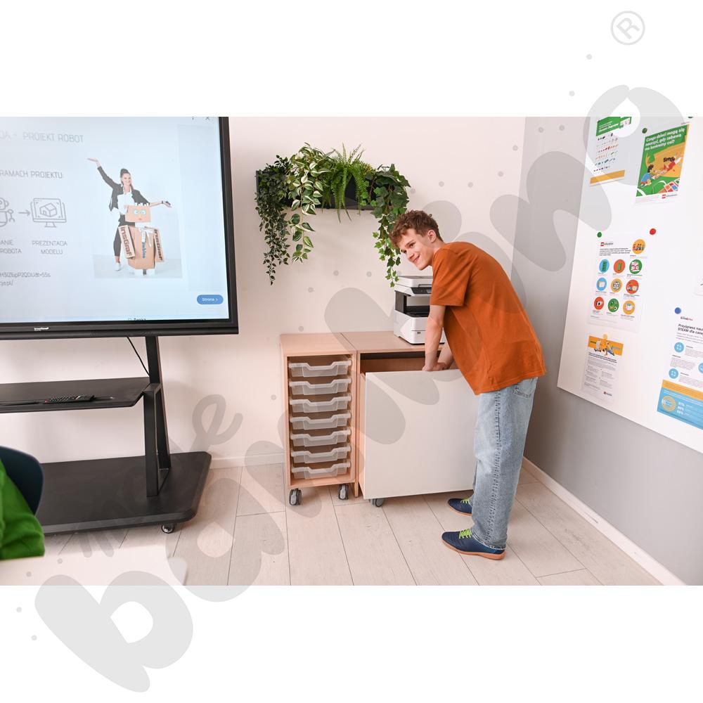 Regał Grande mobilny M na pojemniki - 1 kolumna - klon jasny