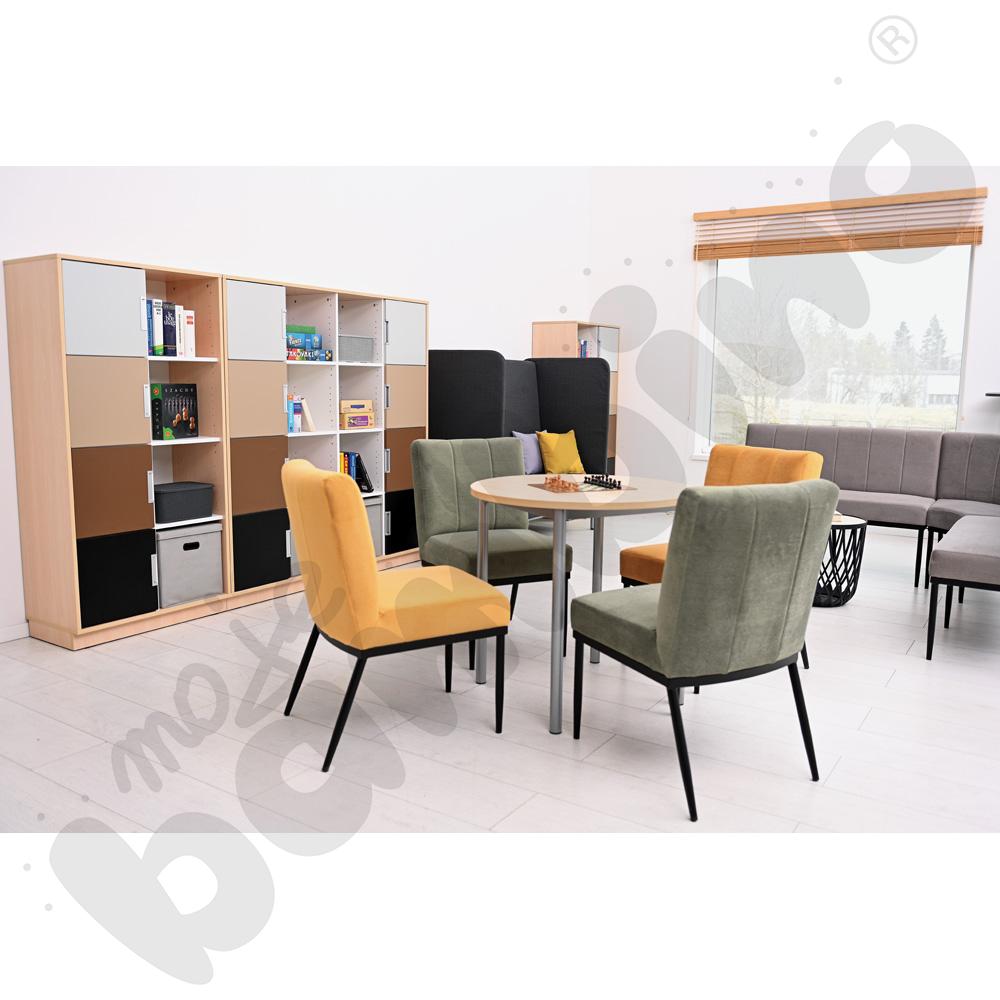 Quadro - regał XL z przegrodą i 3 półkami, klon jasny