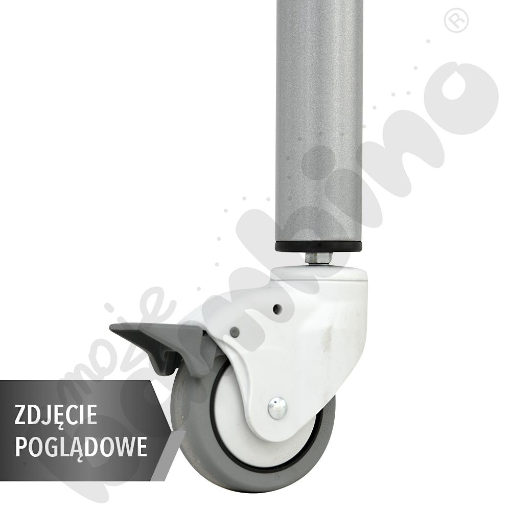 Stół Mila trapezowy 140x70x80x70, blat brzoza, narożniki proste, rozm. 3 z dwoma kółkami