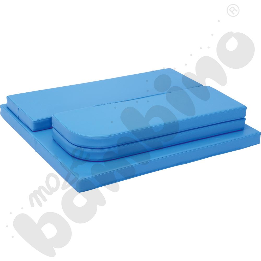 Materac do przewijaka z szufladami i półkami - niebieski