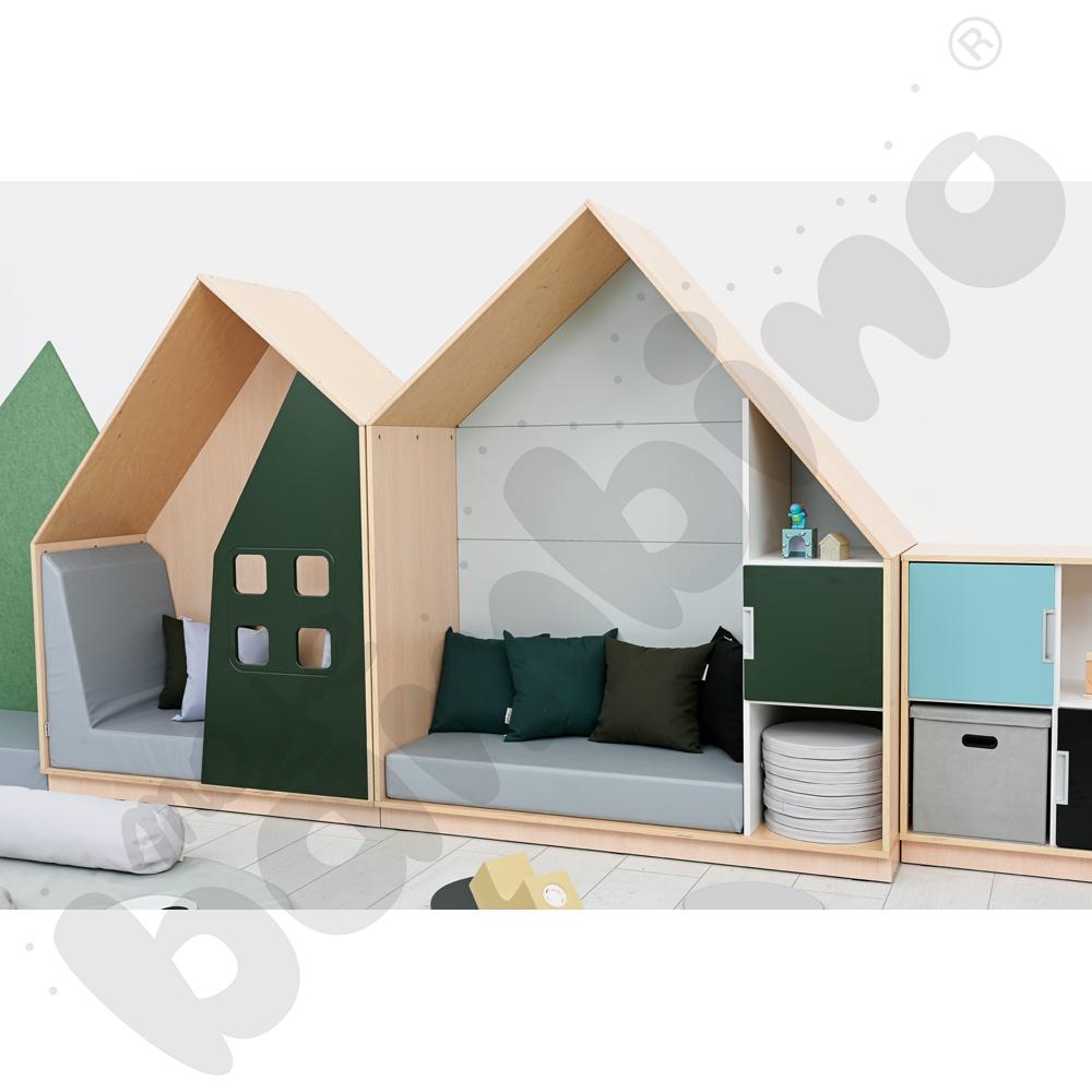 Quadro - szafka-domek z 2 półkami, skrzynia klon jasny,szara