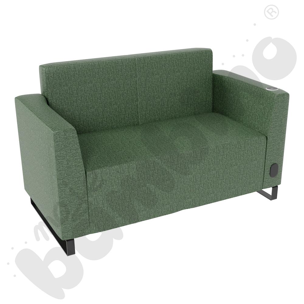 Sofa Universum 2-os. wys. 82 cm, 2 boki niskie, prawy z gniazdkiem elektrycznym i indukcją, tkanina RO32