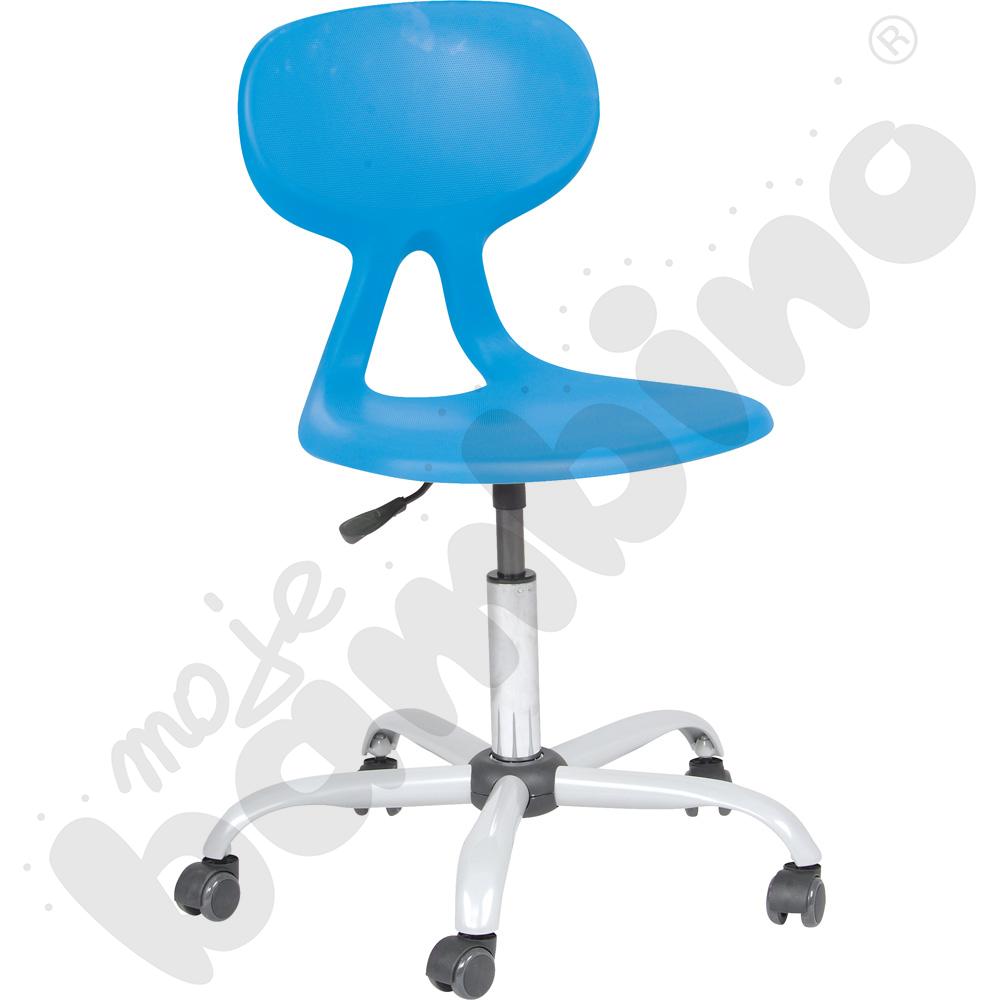Krzesło Colores obrotowe na kółkach z reg.  wys. niebieskie