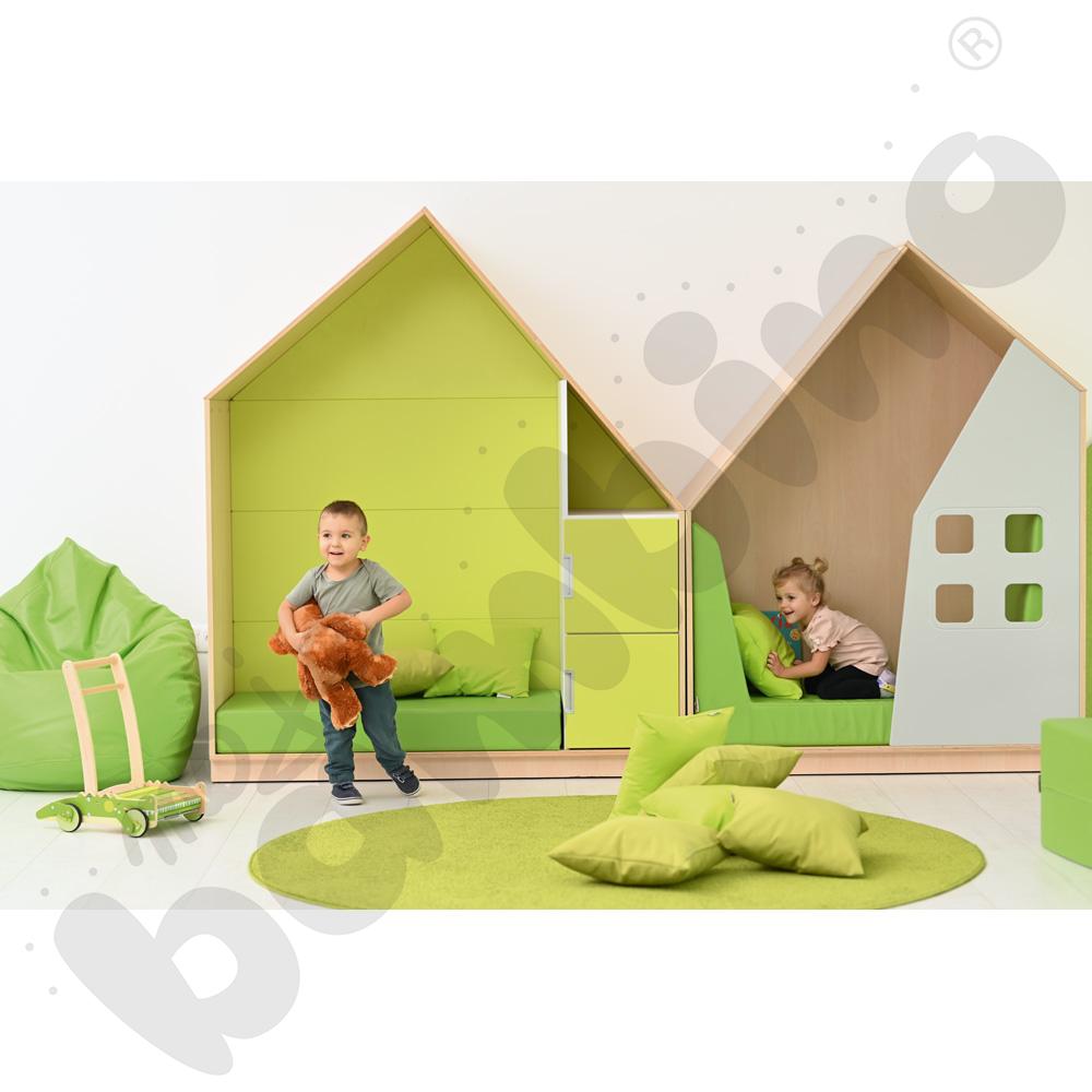 Quadro - szafka-domek - szara, skrzynia klon jasny
