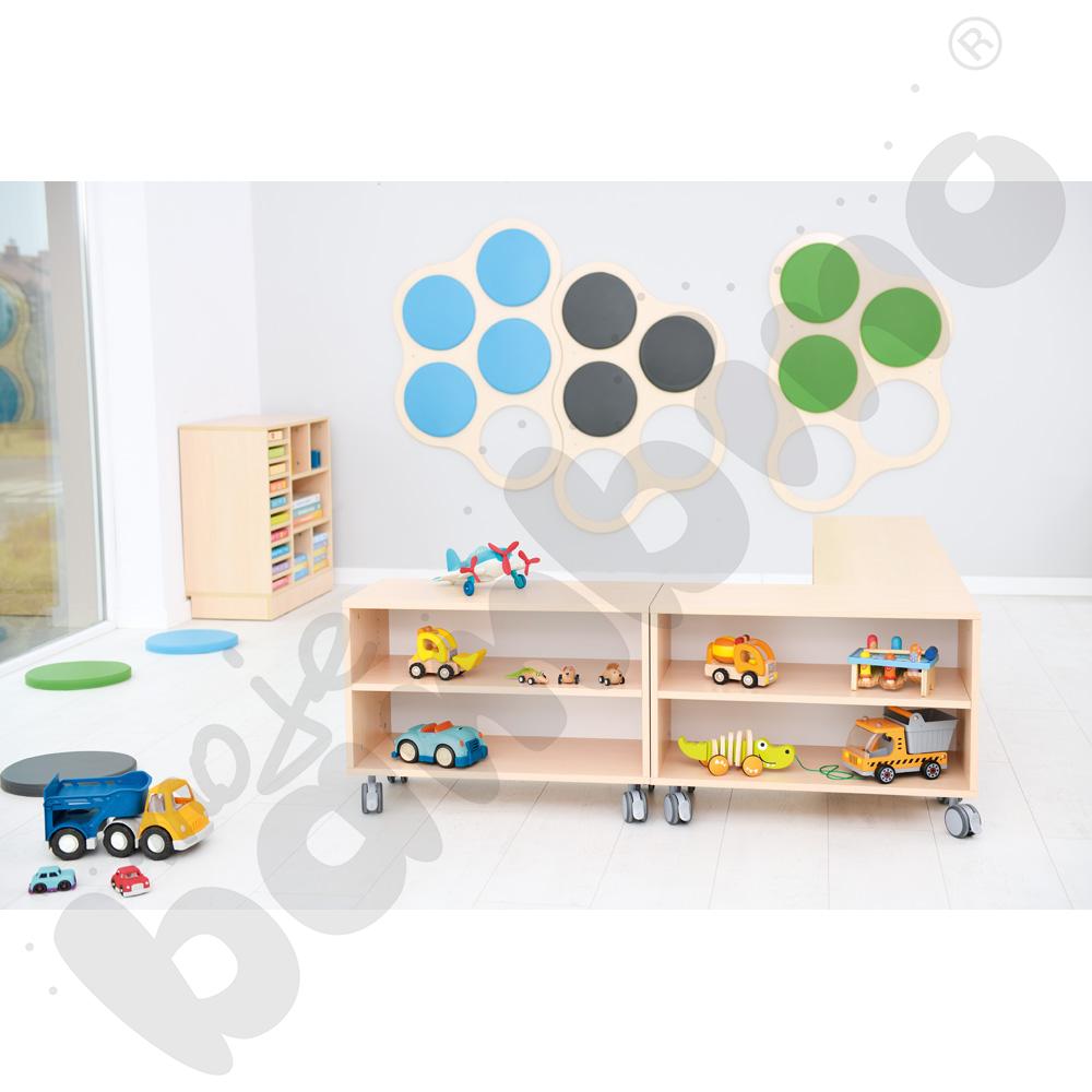 Regał Grande mobilny szeroki - klon jasny 