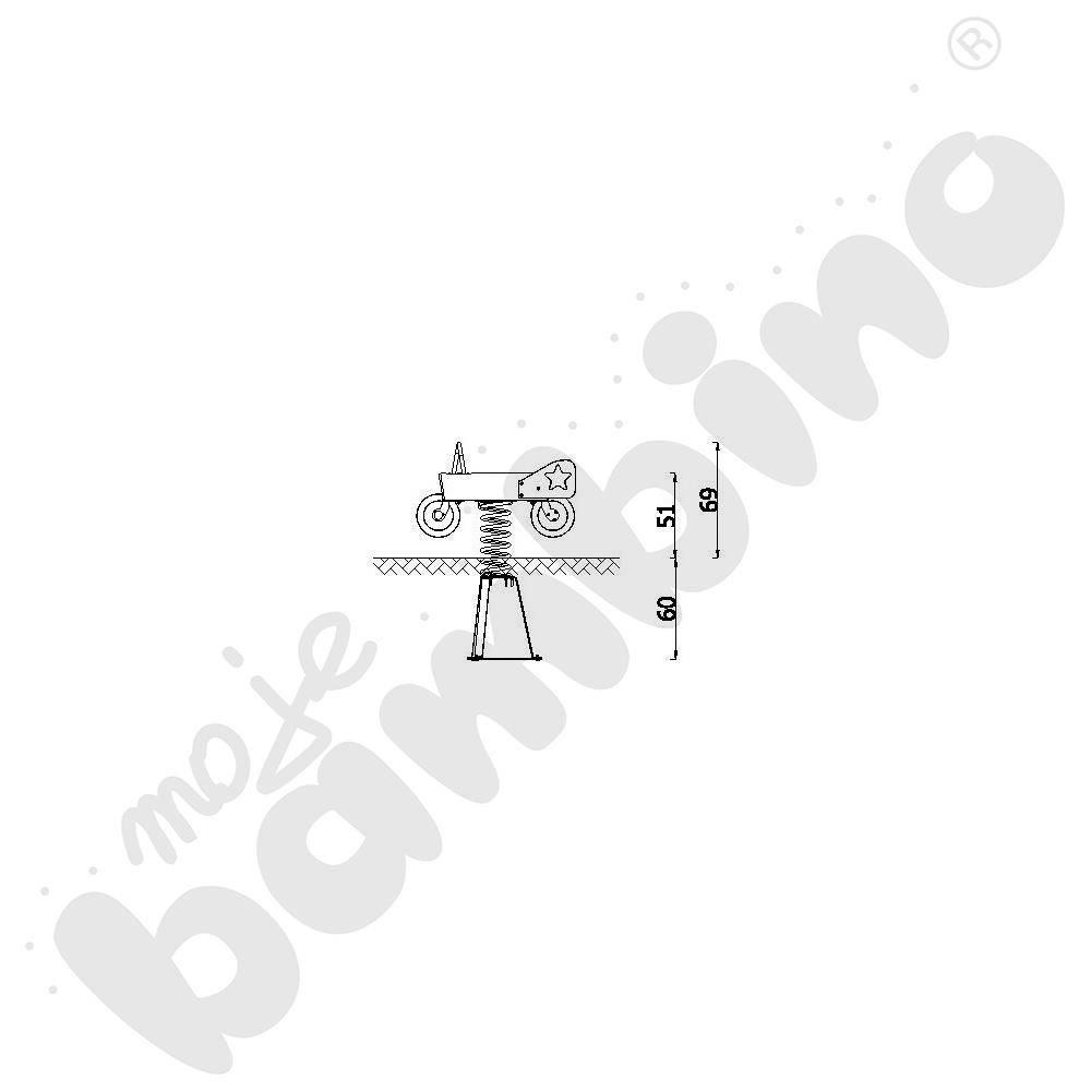 Skuter policja Robinio na podstawie metalowej