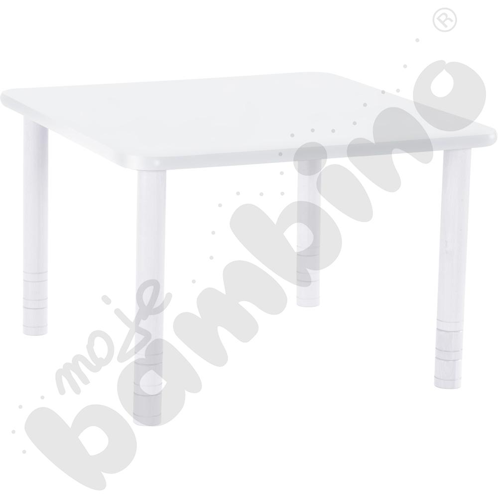 Stół Flexi kwadratowy - biały, nogi bielone