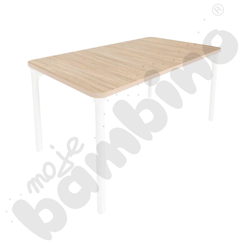 Stół Marcus 80 x 80 cm, rozm. 1, nogi drewniane białe, blat HPL klon, obrzeże ABS