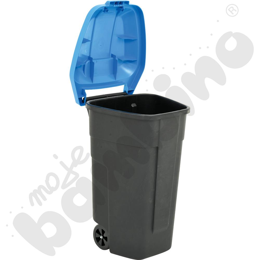 Pojemnik na kółkach do segregacji odpadów 110 L, niebieska pokrywa