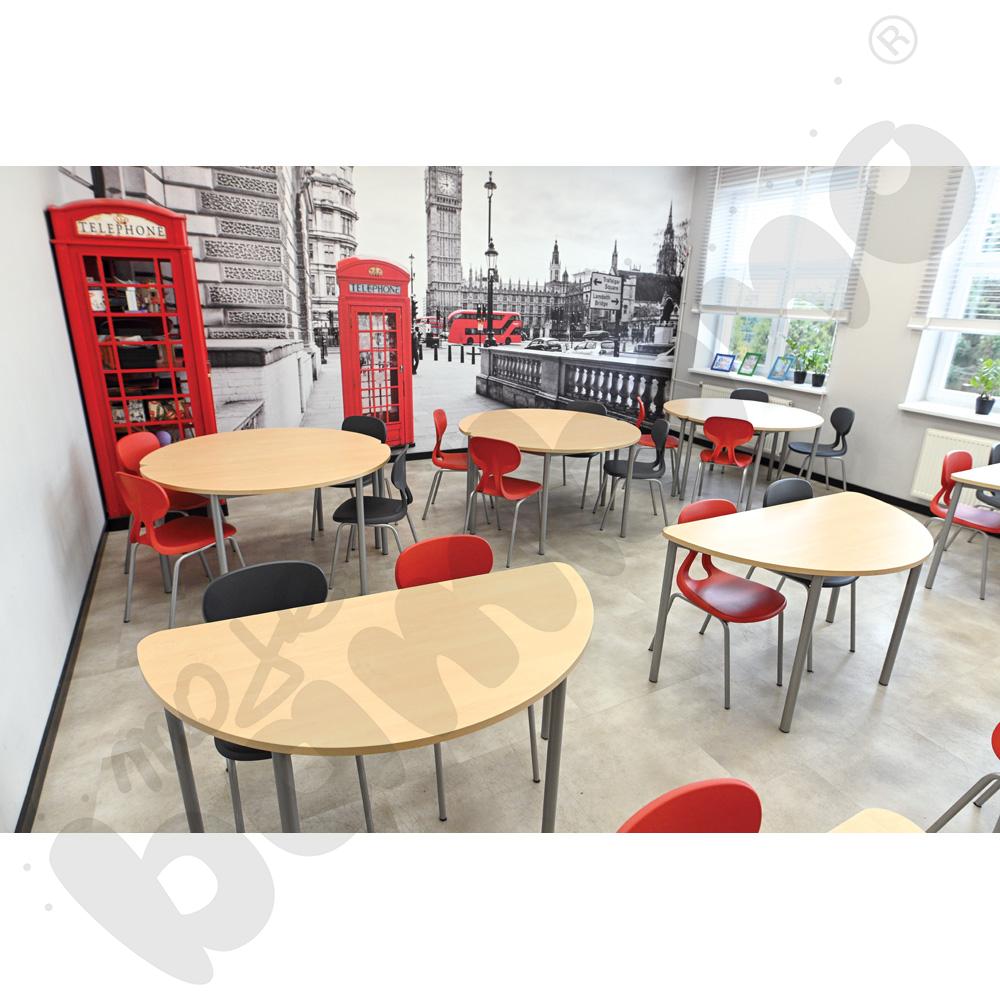 Krzesło Colores rozm. 6 czerwone, stelaż aluminium