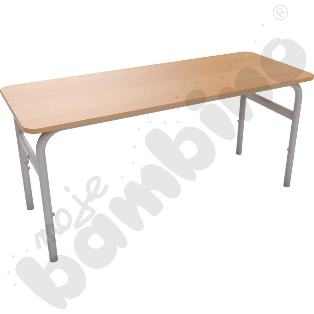 Stół Daniel 130x50 rozm. 3, 2-os., stelaż aluminium, blat buk, obrzeże PU, narożniki zaokrąglone