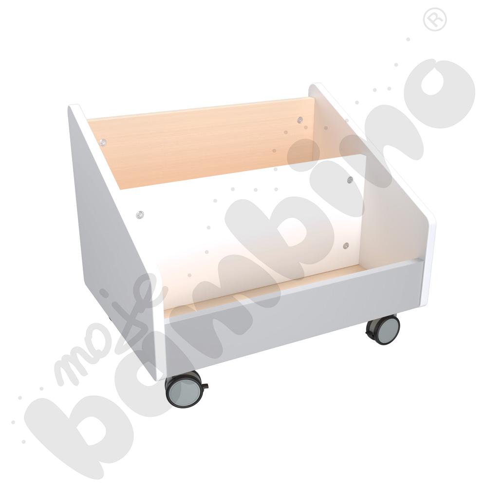 Quadro - pojemnik na kółkach duży, biały, skrzynia klon jasny