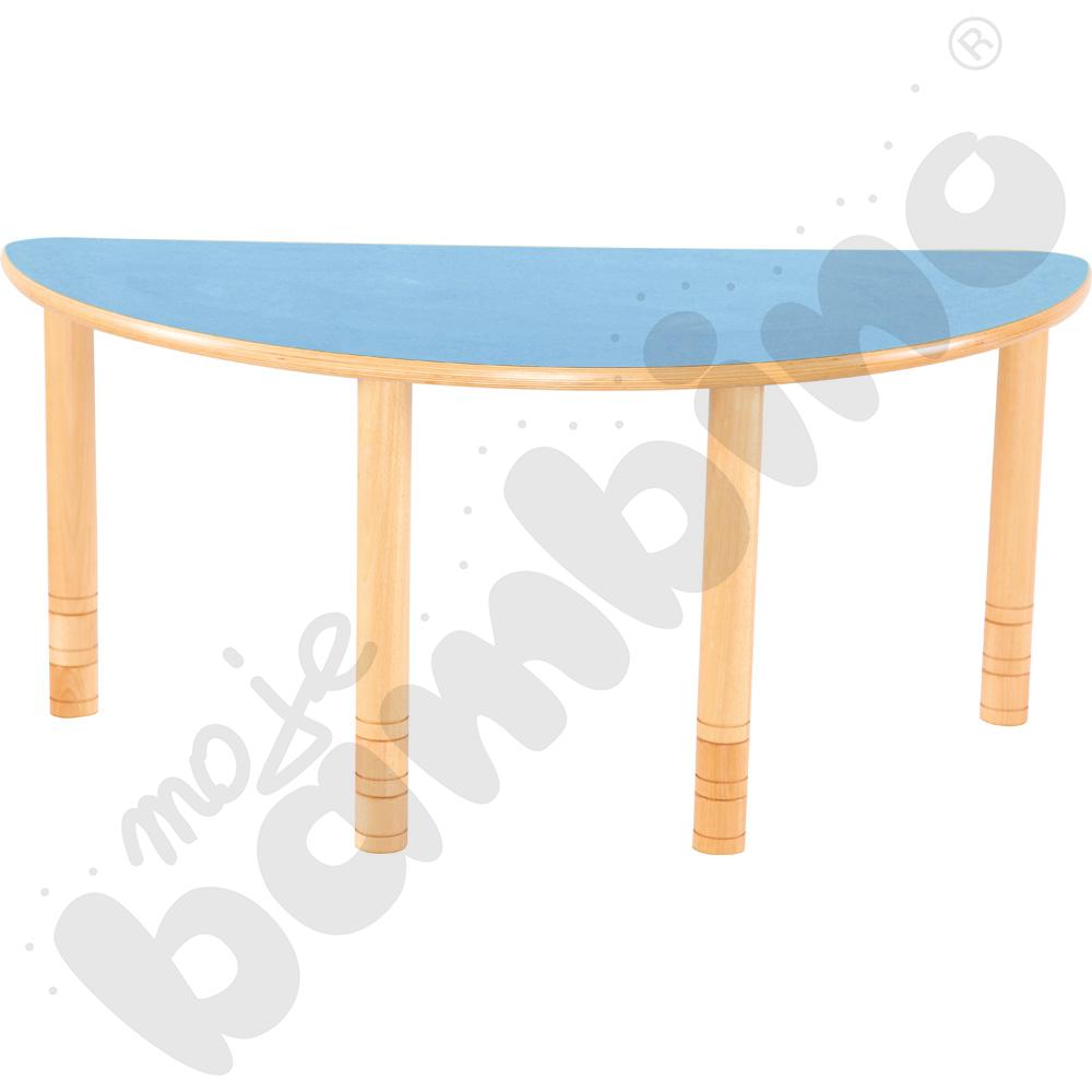 Stół Flexi półokrągły szkolny - niebieski