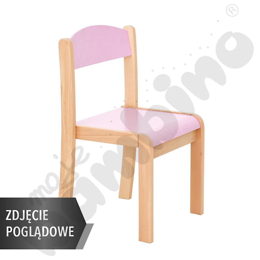 Krzesło Filipek PASTEL ze stopką filcową różowe, rozm. 2