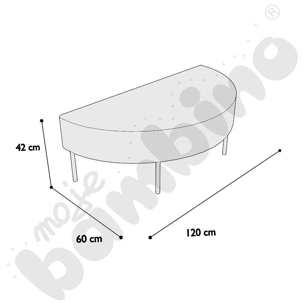 Pufa Versa zaokrąglona 120x60 cm z filcowymi stopkami, stelaż antracytowy, tkanina BD13