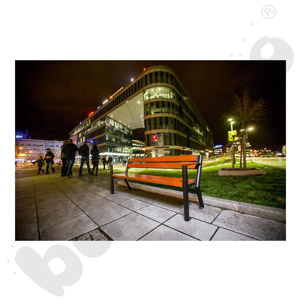 Ławka Gladiator z oparciem, mahoń