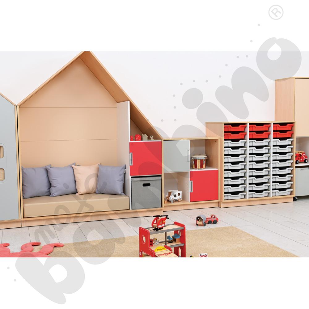 Quadro - szafka-domek z 2 półkami, skrzynia klon jasny,beżowa