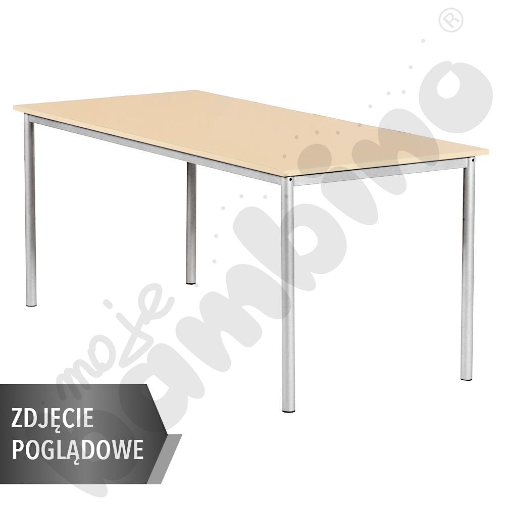 Stół Mila 160x80 rozm. 2, 8os., stelaż aluminium, blat buk, obrzeże ABS, narożniki proste