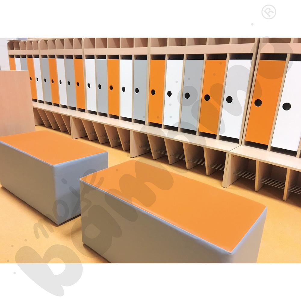 Drzwiczki do szatni Porządkuś przedszkolnej, okrągły otwór - pomarańczowe