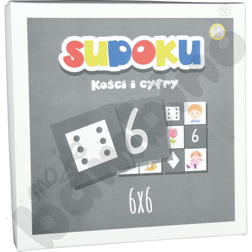 Sudoku dwustronne 6 x 6 - kości i cyfry