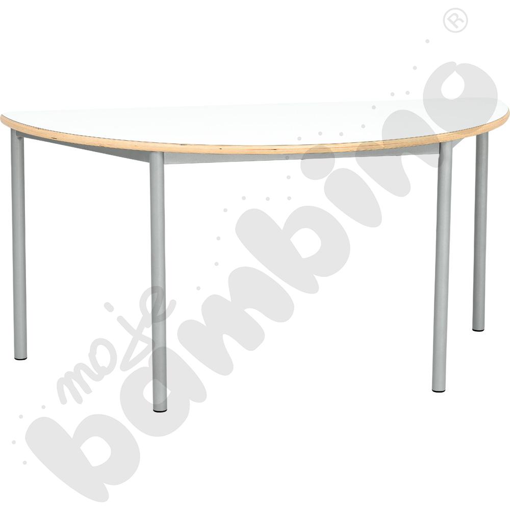 Stół Mila półokrągły 160x80, HPL - biały, zaokrąglony, rozm. 5
