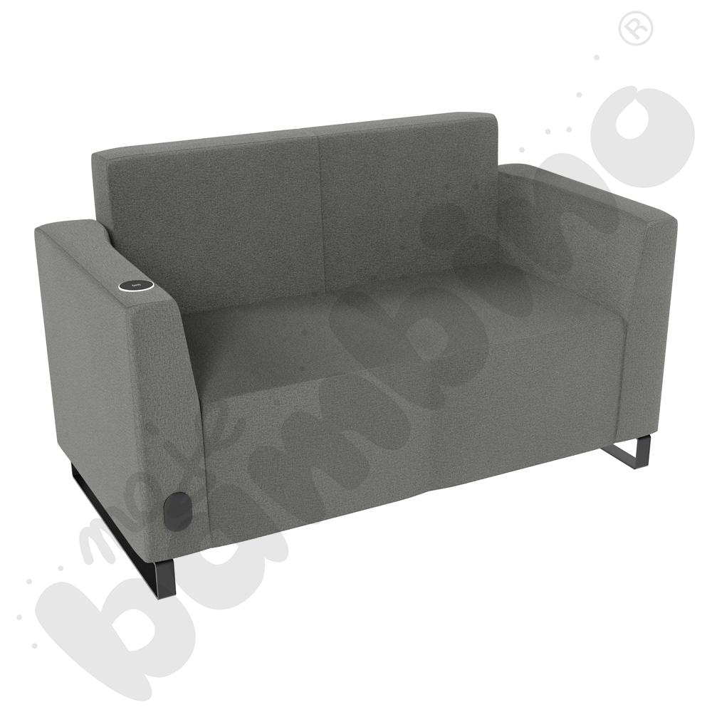Sofa Universum 2-os. wys. 82 cm, 2 boki niskie, lewy z gniazdkiem elektrycznym i indukcją, tkanina KG22