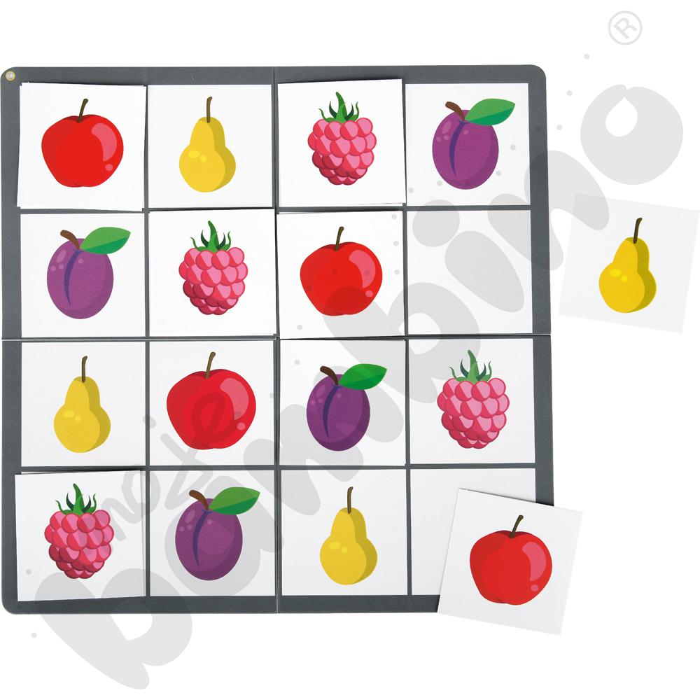 Sudoku dwustronne 4 x 4 - owoce i emocje