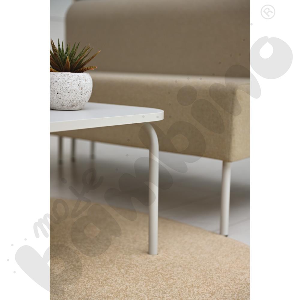 Stolik Versa niski z plastikowymi stopkami, stelaż jasnoszary, blat dąb Stolik Versa niski z plastikowymi stopkami, stelaż jasnoszary, blat dąb