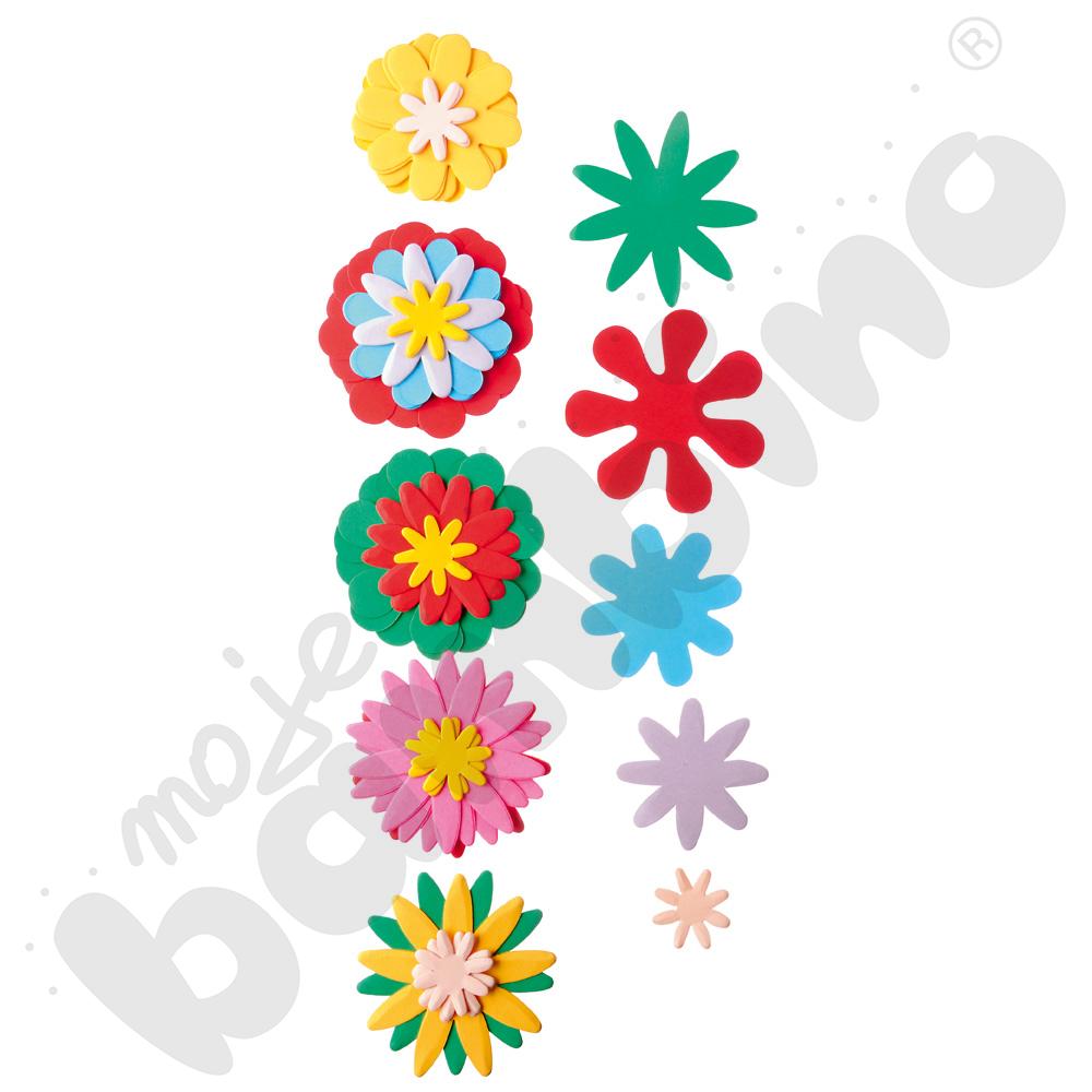 Tekturowe kwiatuszki - mix kolorów i kształtów