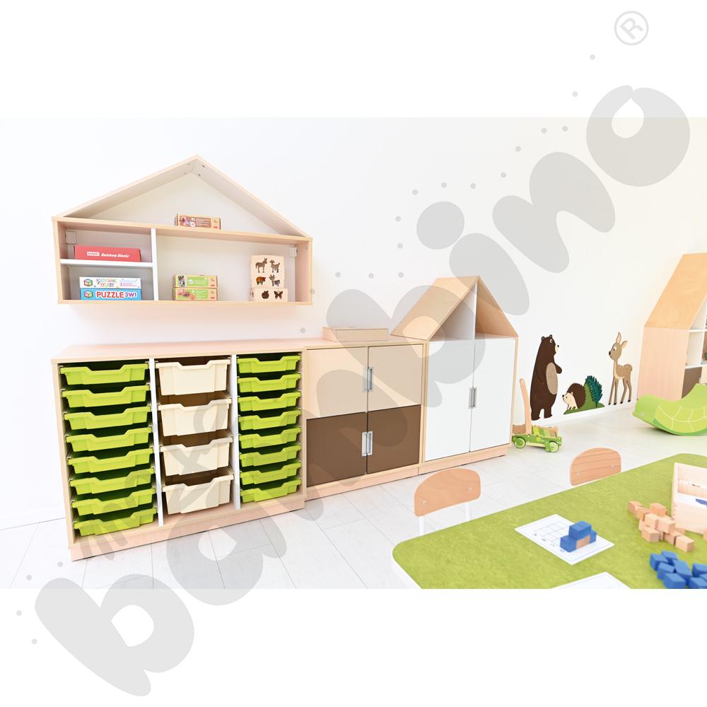 Quadro - szafka M na plastikowe pojemniki - z 2 przegrodami, klon jasny Quadro - szafka M na plastikowe pojemniki - z 2 przegrodami, klon jasny