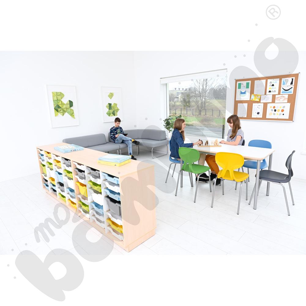 Quadro - szafka M na plastikowe pojemniki - z 3 przegrodami, klon jasny Quadro - szafka M na plastikowe pojemniki - z 3 przegrodami, klon jasny