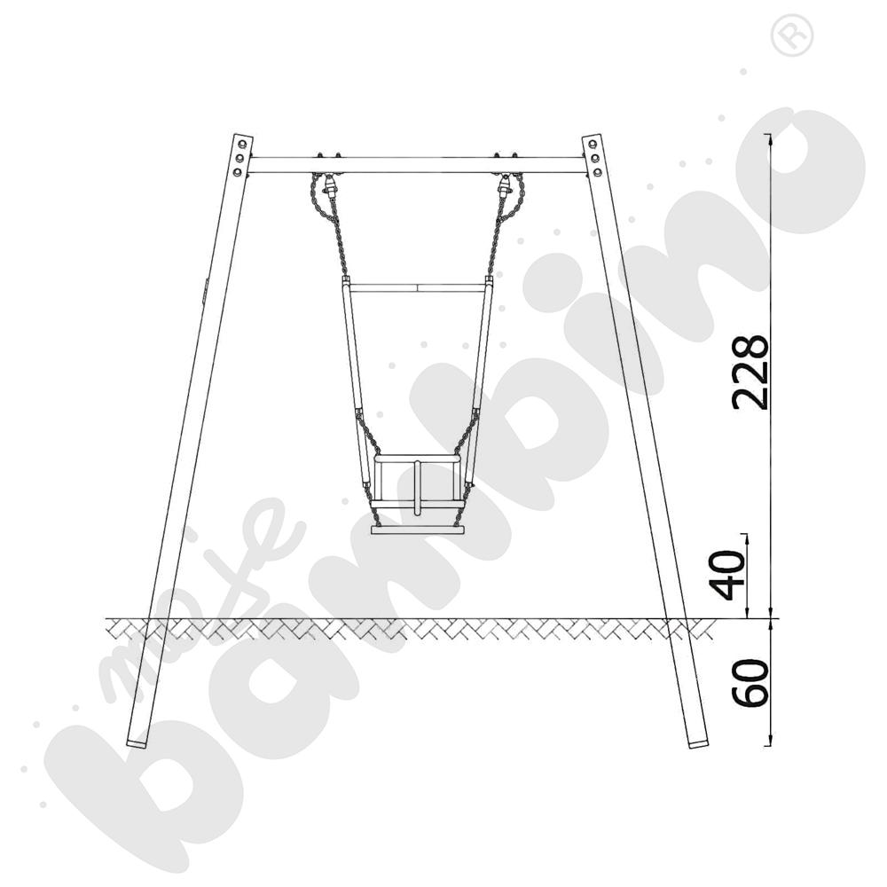Huśtawka rodzic-dziecko Quadro recykling/ z zawiesiem