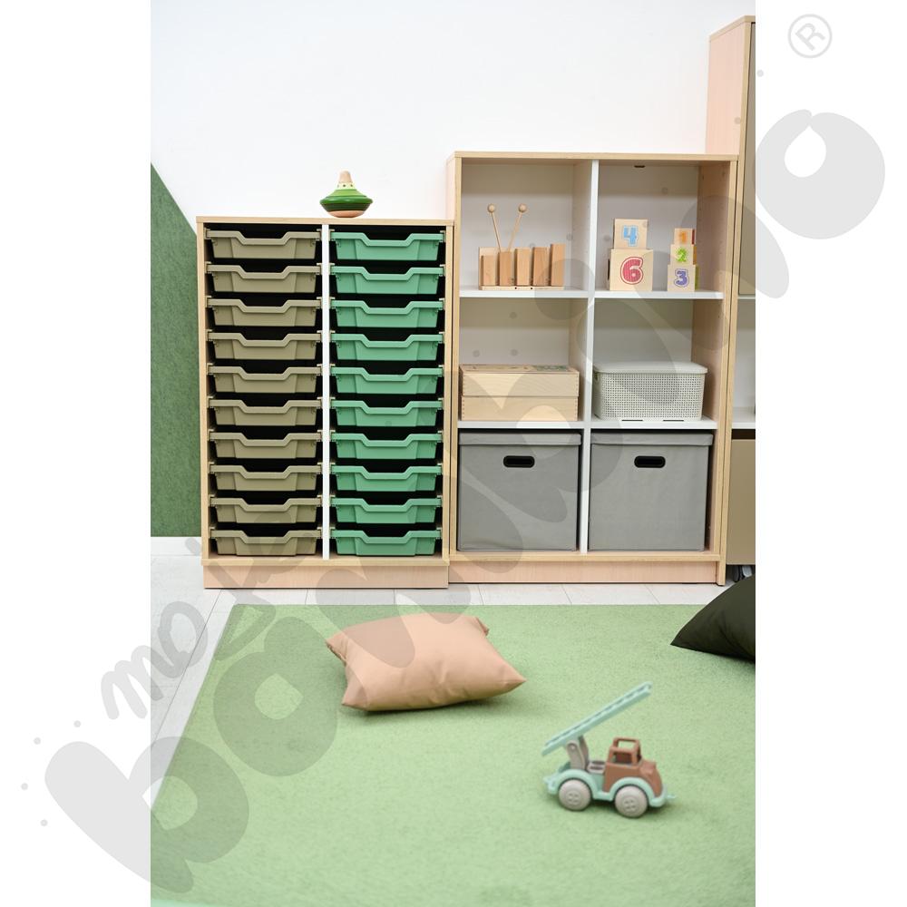 Quadro - szafka M+ na plastikowe pojemniki - z przegrodą, klon jasny Quadro - szafka M+ na plastikowe pojemniki - z przegrodą, klon jasny