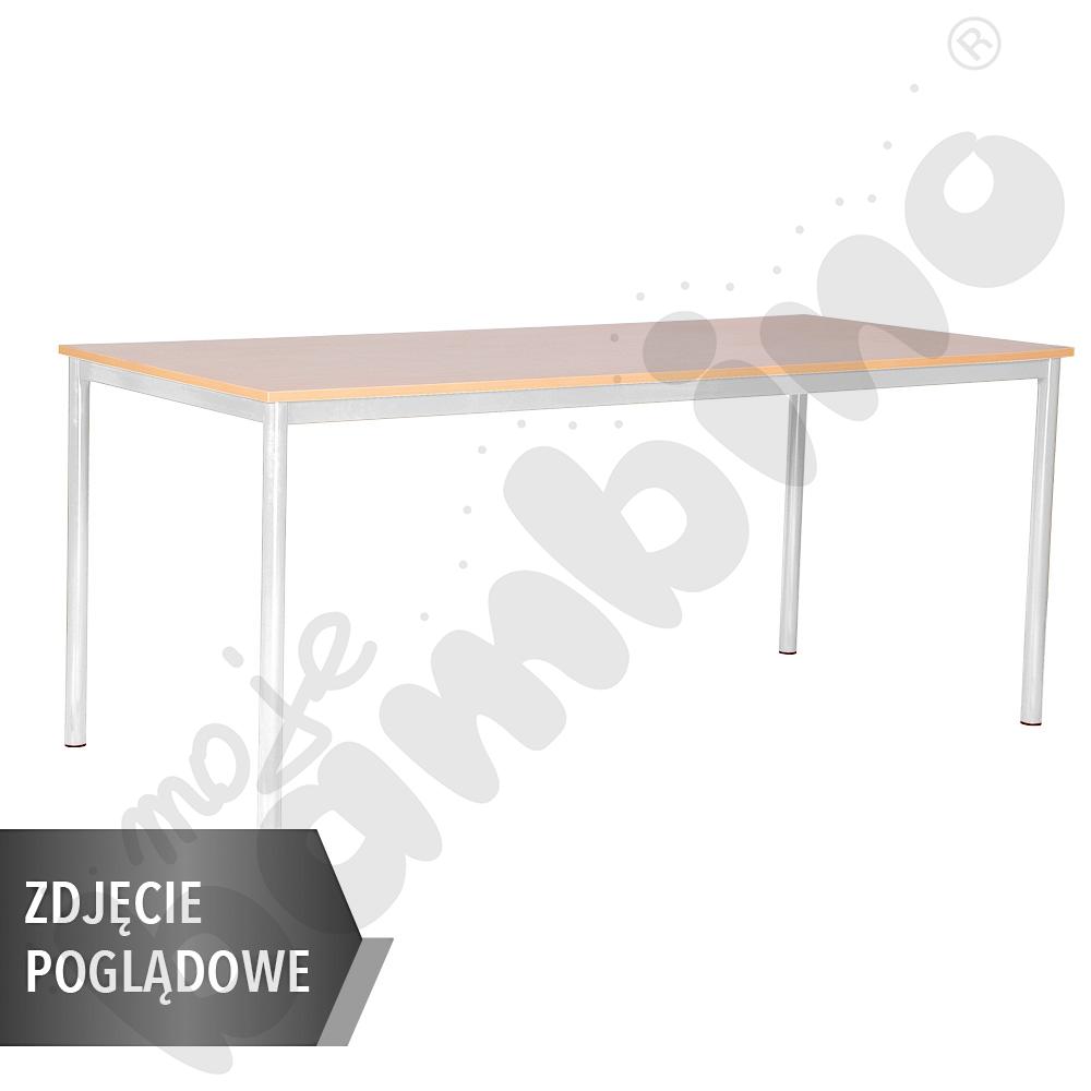 Stół Mila 180x80 rozm. 1, 8os., stelaż aluminium, blat buk, obrzeże ABS, narożniki proste
