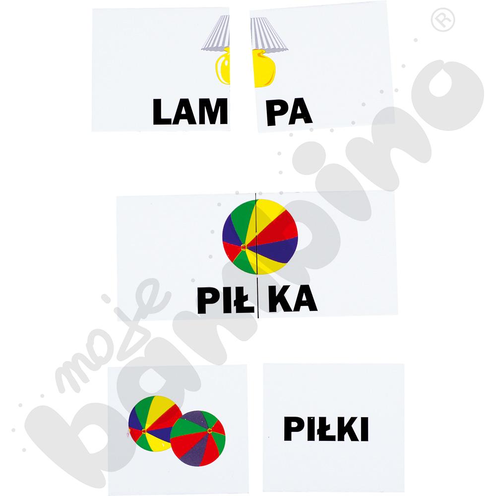 Moje układanki - Zestaw 4 (dwie sylaby: sylaba zamknięta obudowana spółgłoskami i sylaba otwarta)