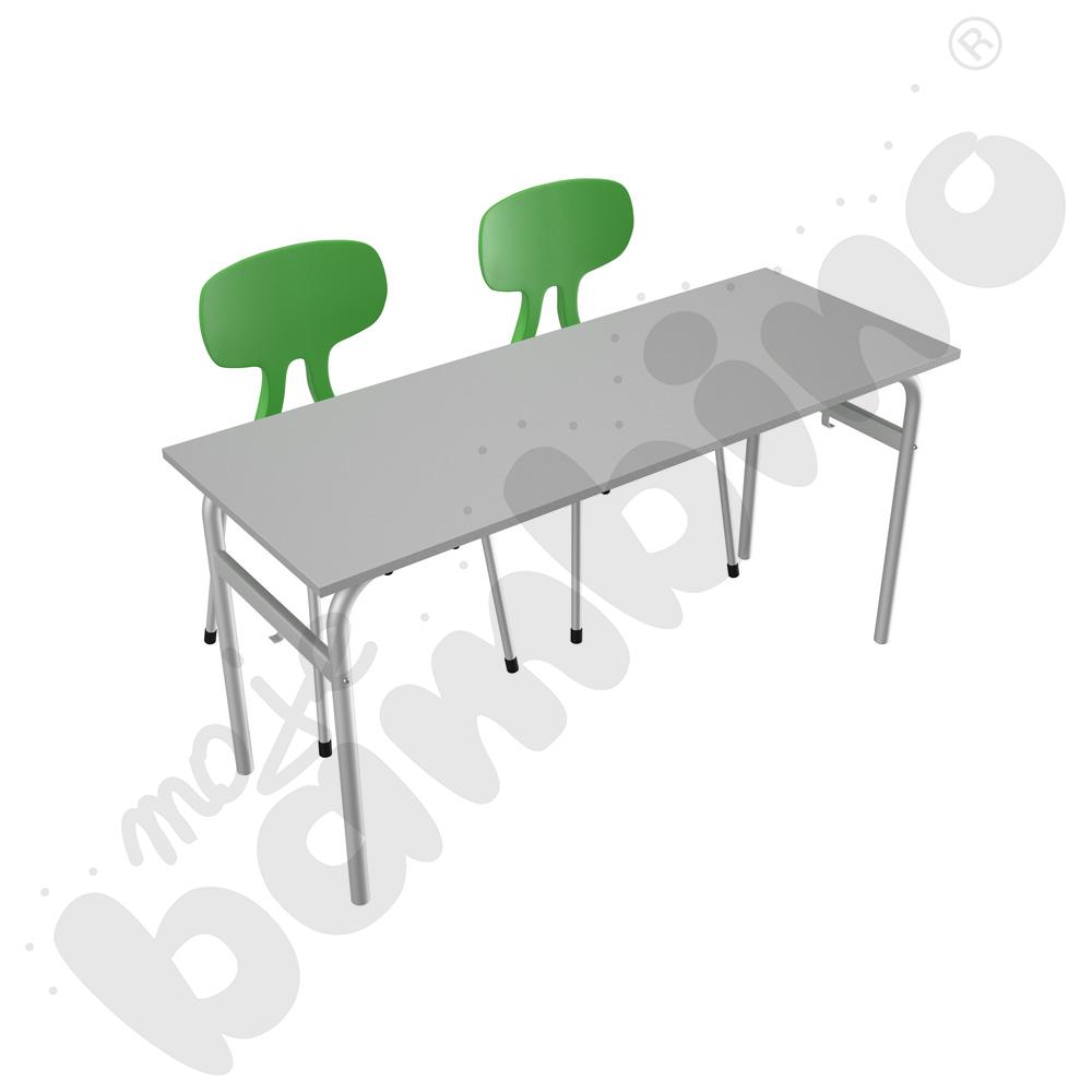 Stół Daniel 2-os. szary z krzesłami Colores zielonymi, rozm. 4